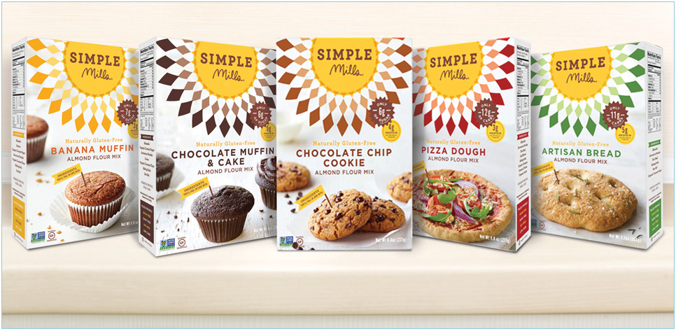 Boxes of Simple Mills baking mix