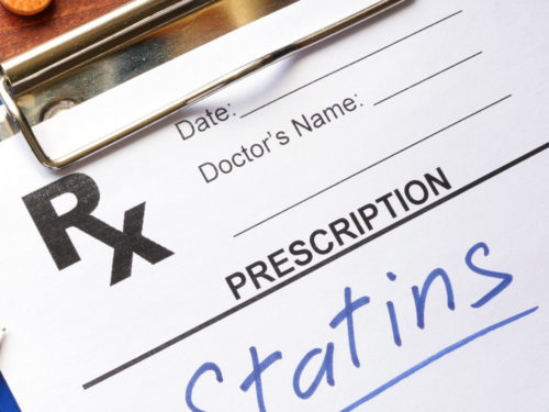Prescription pad with statins written across it