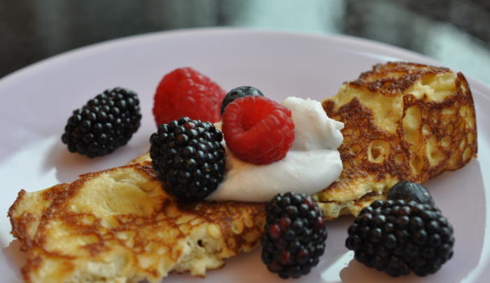 Photo of grain-free crepes with fruit