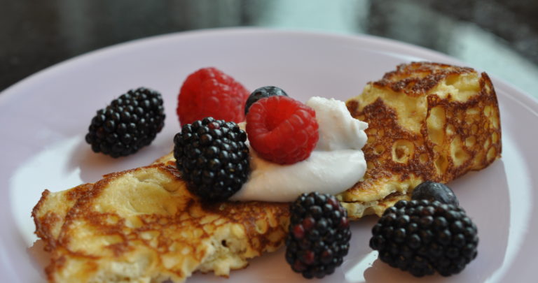 Photo of grain-free crepes with fruit
